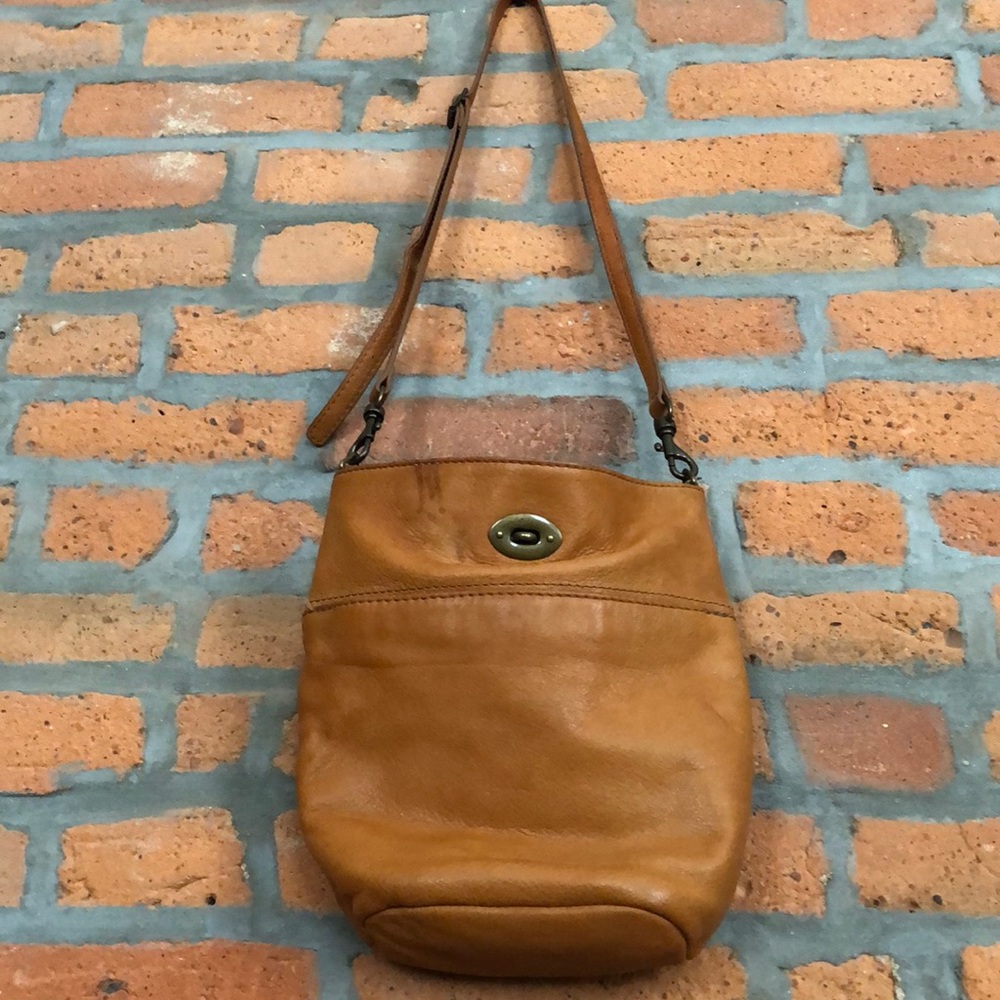 J. Crew Leather Bucket Bag with Adjustable Strap